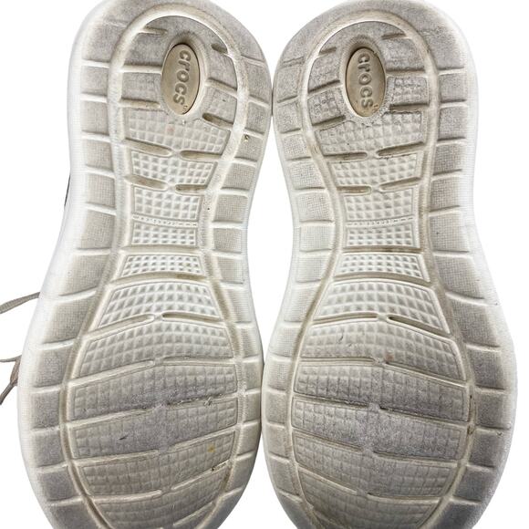 CROCS LiteRide Pacer Women's Metallic Champagne Gold Sneakers Sz 5 - Picture 11 of 12